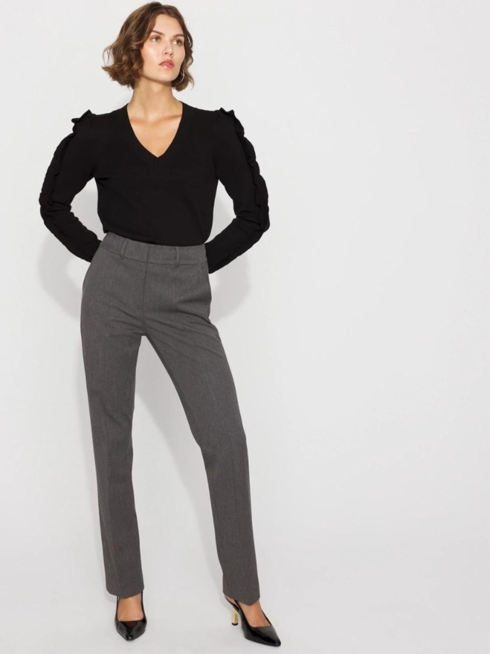 3 pairs of Nic+Zoe Wonderstretch straight leg pants sold together.